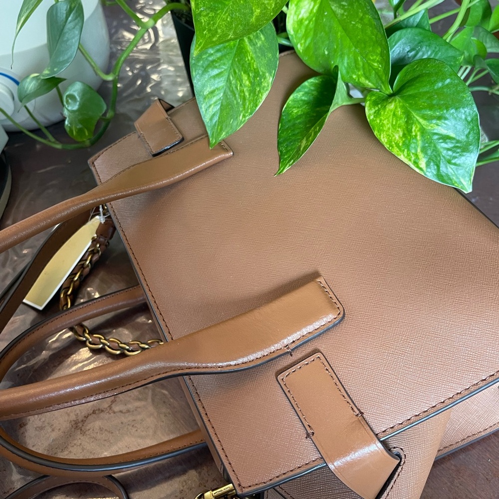 Michael Kors Tan and Brown Patchwork Satchel - Picture 4 of 5